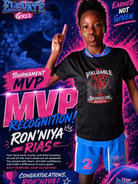 Team Elevate tournament MVP graphic for Ron'niya Rias.